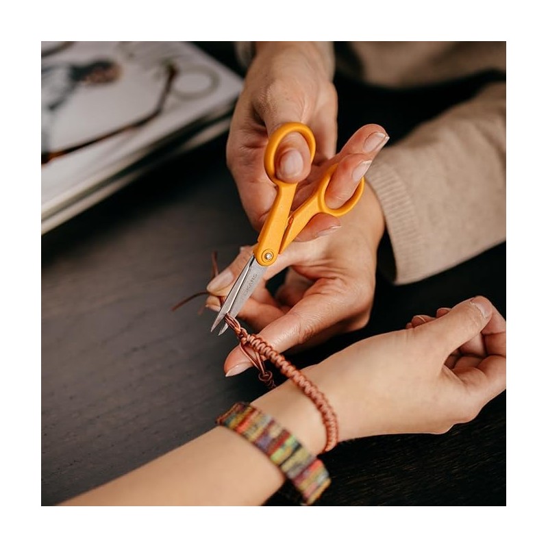 Fiskars Premier No. 5 Micro-Tip Orange-Handled Fabric Scissors - Double
