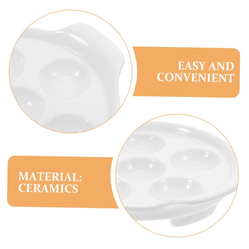 LIFKOME 2pcs Ceramic Escargot Baking Dish French Style Snail Platter