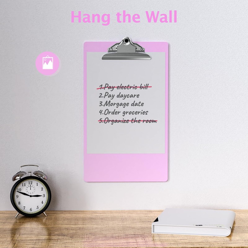 Macroclo Legal Size Clipboard, Pink Plastic 8.5 x 14 Clip
