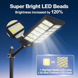 GarveeTech 5200W Solar Street Lights Outdoor, 6500K Commercial Parking Lot Lights Dusk to Dawn, IP67 Waterproof Solar Security Light with Motion Sensor and Remote for Yard, Garage, Driveway, Garden