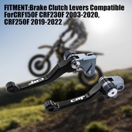 Adsspro CNC Aluminum Foldable Brake Clutch Lever Handle Handlebar Grips Set Fit for CRF150F CRF230F CRF230 CRF150 F CRF 150F 230F 150 230 F 2003-2019 Dirt Pit Bike 7/8" 22mm (Black)