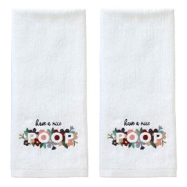 SKL Home Nice Poop Hand Towel, White