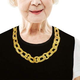 Classy Pal, Adult Bibs for Women, Dress ‘n Dine™ Clothing Protectors for Eating, Senior Adult Bib Terry Cloth Crumb Catcher, Embroidered Design, Waterproof, Reusable, Washable (Bakelite Necklace)