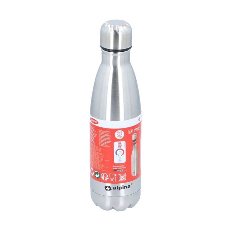 Alpina Thermos Flask 500 ml Silver Insulated Bottle Camping Accessories