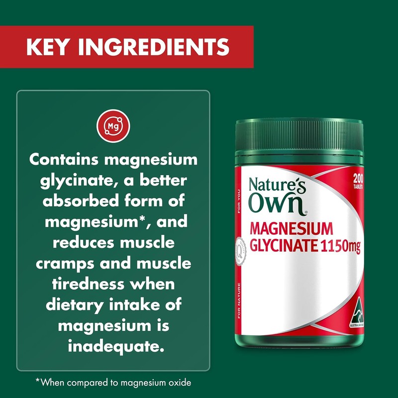 Nature's Own Magnesium Glycinate | 200 Tablets