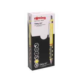 rOtring Tikky Mechanical Pencil, HB, 0.7 mm, Neon Yellow, Box of 12