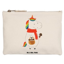 Mr. & Mrs. Panda Schminktasche Einhorn Pilz Grösse XL Große - Geschenk, Pilzsammler, Einhorn Deko, Liebeskummer, Stiftemäppchen, Pilze, Einhörner,