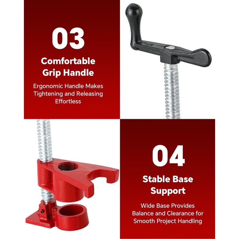 ATPEAM Wood Gluing Pipe Clamp Set | 4 Pack 3/4’’