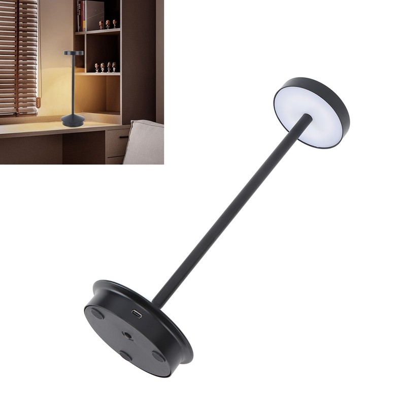 Rechargeable LED Table Lamp 2000mAh Cordless Battery Operated Metal Bedside