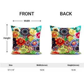 HUASHUZI Kissenbezug mit Blumenmotiv für den Außenbereich, bunt, Dekoration für Zuhause, Garten, Wohnzimmer, Couch, Terrasse, Möbel, Sofa, Geschenke, 45 x 45 cm