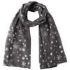 GFM Christmas Snowflakes Foil Print Scarf (88) (SNFLK-03-GHBH-Grey)