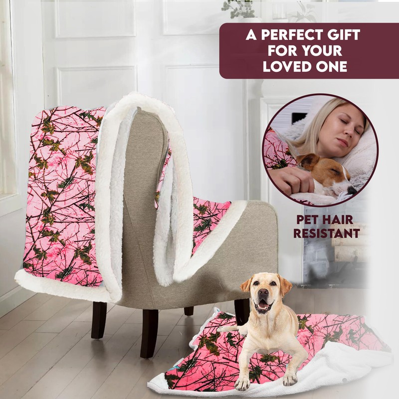 TrailCrest Soft Touch Reversible Camo Throw Blanket - 50" X