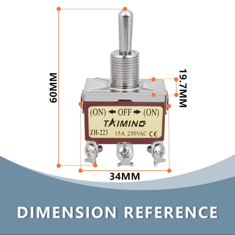 Innfeeltech 3 Pcs Momentary Toggle Switch, 20A 125V, 2H-C223 DPDT,