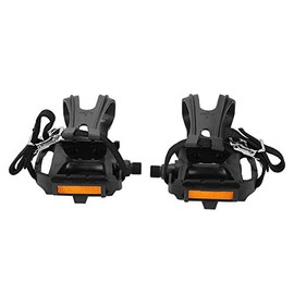 Alomejor Pedal de Bicicleta Accesorios para Bicicleta Pedales de Bicicleta con Clips y Correas para Bicicleta de Bicicleta estatica y Bicicletas para Exteriores
