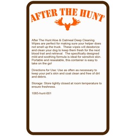 After The Hunt Grooming & Mud Dog Cleaning Wipes with Aloe & Oatmeal - 60 XL Wipes