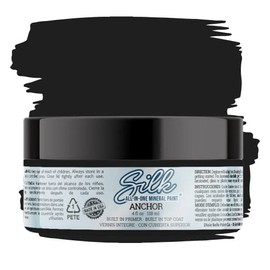 Dixie Belle Silk All-in-One Mineral Paint | Anchor (4 Fl Oz) | Black All-in-One Water Based Primer + Topcoat | Durable Furniture Paint | Low Reflective Finish