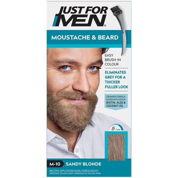 Just For Men M10 Sandy Blond mustache and beard brush in hair gel
