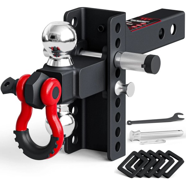 TYT 10000LBS TYT Adjustable Trailer Hitch Dual-Ball Mount w/ Lock/