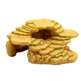 Reptile Hide Cave Hideout – Solid Decorative Resin for Aquariums & Terrariums – Realistic Step Ledge & Natural Rock Design – Perfect for Reptiles, Amphibians, Fish – Enhances Habitat Look