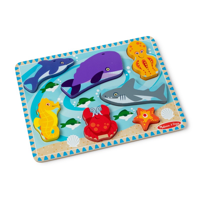 Melissa & Doug Sea Creatures Ocean Wooden Chunky Puzzle -