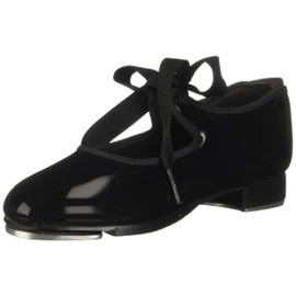 Capezio Girls Jr. Tyette Tap Dance Shoe, Black Patenlite, 2 US Wide Little Kid