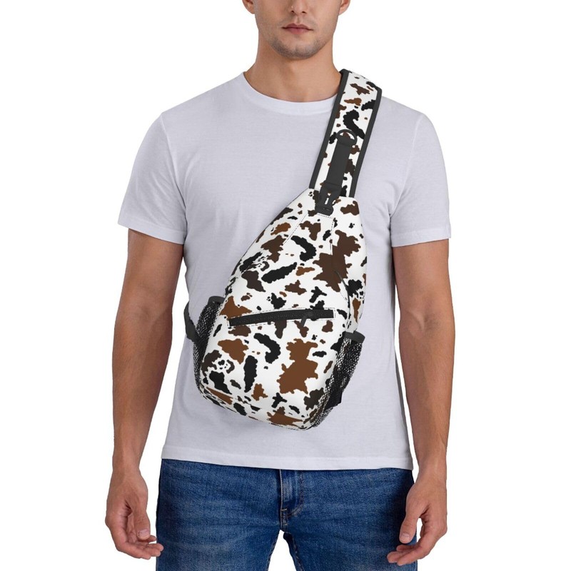 Cow Cross Body Bag Sling Bag Chest Bag for Men