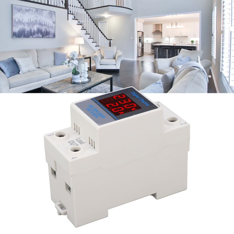 Voltage Current Meter Din Rail Double Display Display Monitor Single