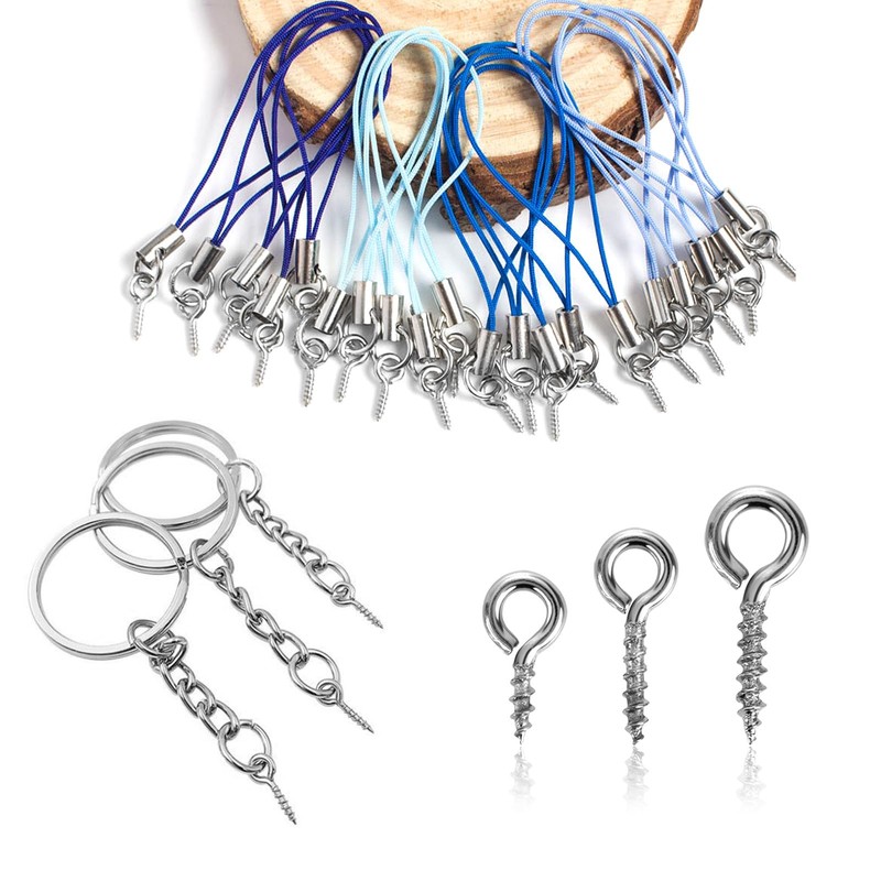 Abeillo 300 Pieces Small Screw Eye Pins 3 Sizes Screw