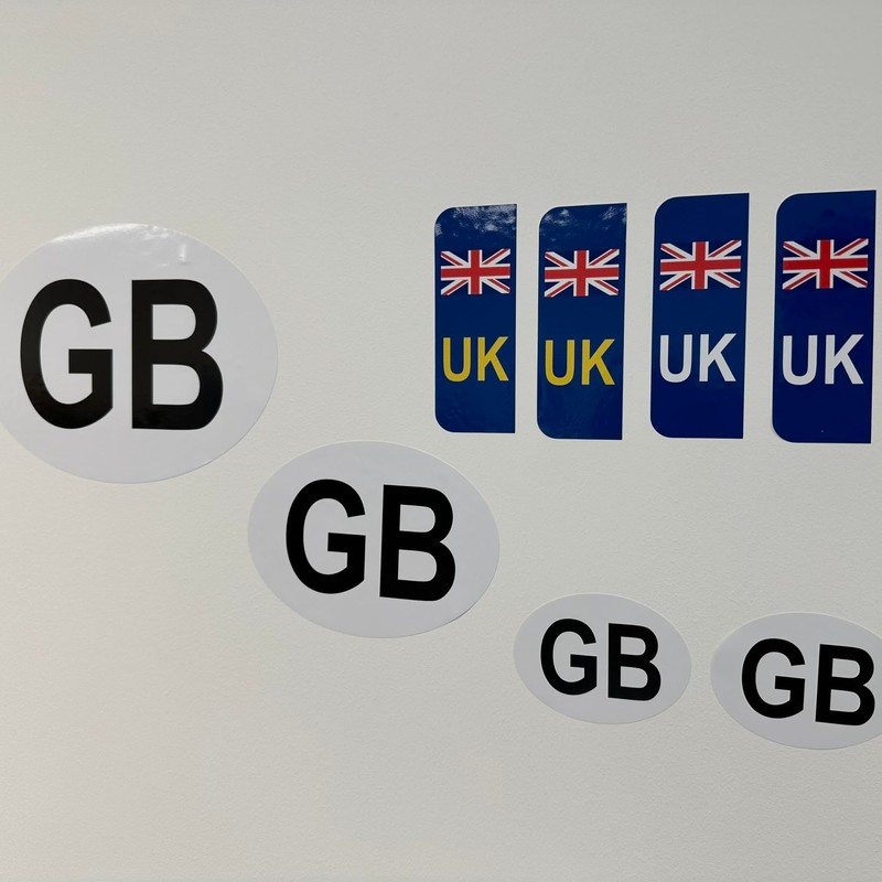 INKati GB Car Stickers 8-Pack in Various Sizes - Includes