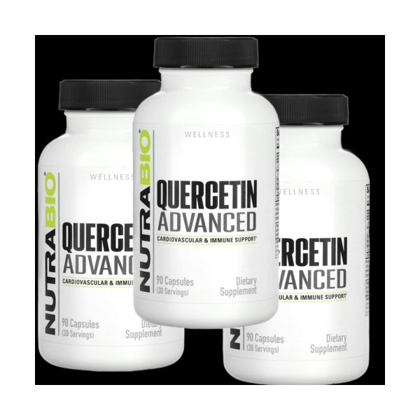 Nutrabio Quercetin Advanced with Vitamin C and Bromelain - 90 capsules x 3, 90, 3 / 비타민C와 브로멜레인이 첨가된 뉴트라바이오 퀘르세틴 어드밴스드 - 90캡슐 x 3, 90개, 3개