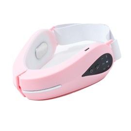 V Face Shaping Massager Bluetooth Remote Control Double Chin Reducer Smart Face Lifting Machine for Home Pink