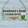 Grandad's Shed - Whimsical Tea Entry Wooden Plaque | A