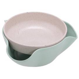 Bamboo's Grocery Double Dish Snack Bowl For Pistachios, Peanuts, Edamame, Cherries, Nuts, with Shell Storage (Green)