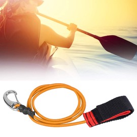 SPYMINNPOO Kayak Paddle Leash,Elastic String Boating Kayak Paddle Safety Rod Leash with Carabiner for Paddling Fishing Boating (Orange)
