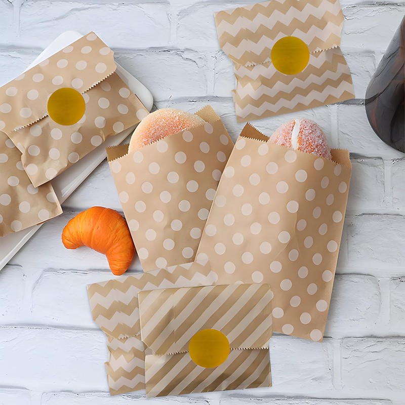 Bolsas de Papel Kraft Biodegradable, 100 Unidades, 5 Patrones