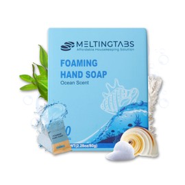 MELTINGTABS Foaming Hand Soap Refill Tablets - Ocean Scent - Hand Wash Concentrate, Portable and Moisturizing, 10 Pack Travel Refill Tablets