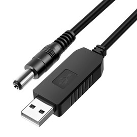 5V USB to 12V DC Cable, 5V to DC 12V Voltage Step Up Converter Cable, 3ft Power Supply USB Cable with 5.5 x 2.1mm, 5.5 x 2.5mm DC Jack for Fans, LED Lamps, Bluetooth Audio （3.3ft）