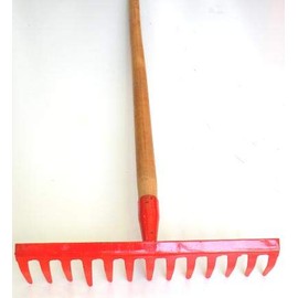 Steel 13-Tine Bow Rake with 48 inches Hardwood Handle, 14" Steel Rake Width .