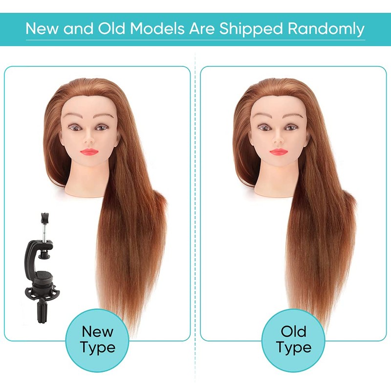 Hairdressing Head, Soft Synthetic Hair Hairdressing Head 24 Inch Professional