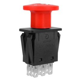 Mower PTO Switch for Delta 6204 6201 Series 8 Terminals 10 AMP PTO Switch 4174684 500016 430-528 Replacement Dixie Chopper Husqvarna Classic RZT Pro Series SZT Pro Series Zee 2 RZT Mower -Red