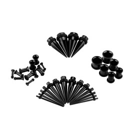 36PC Ear Stretching Kit 14-00G Ear Gauge Stretching Kit Gauges for Ears Stretching Kit Taper and Plugs Kit