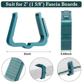 Marsui Holiday Light Clips Outdoor Hooks Christmas 1 5/8 Inch Fascia Boards Hanger Plastic Holiday Light Clip for Christmas Party Decoration Roof Gutter Fence Eave(Green, 500 Pcs)