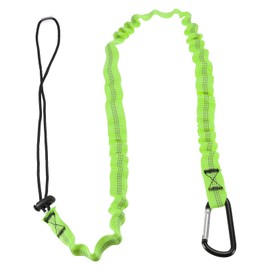 MECCANIXITY Retractable Tool Lanyard 3.6ft with Single Aluminum Buckle and Adjustable Loop End, Maximum Weight Limit 10KG / 22lb, Safety Fall Protection Tools Leash, Green