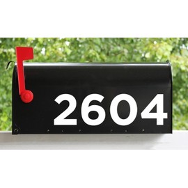 White | Mailbox or House Numbers | 2" Tall | Vinyl Decal | Custom Lettering Home Address Transom Office | Gotham | Die Cut Sticker | Multiple Sizes Colors