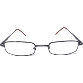 Incredible Bargains The Winston, Metal Rectangle Reading Glasses, Unisex Half Readers + 2.75 Brown