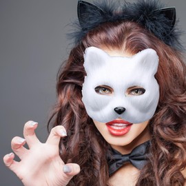 Wogenthrive Therian Mask,Furry Mask,Cat Masks To Decorate,Complex Detail Design,Suitable for Masquerade Parties/Stage Performances/Photography/Parties/Role-Playing/Photography