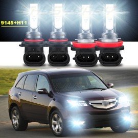 CHUSYYRAY 4pcs For 2008 2009 2010 2011-2013 Acura MDX  9145 DRL H11 Fog Light Bulbs Kit