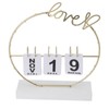 Metal Desk Calendar Modern Creative Tabletop Flip Calendar with LED