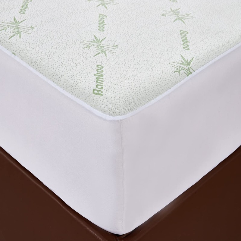 Small Double Waterproof Anti Allergy Bamboo Mattress Protector 122x190x35-40 cm