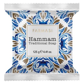 FARMASi Jabón Tradicional, Jabón en Barra Hidratante y Limpiador para Rostro y Cuerpo, para Hombre y Mujer, Mantiene la Piel Limpia, Suave e Hidratada, 4.41 oz. / 125 gr (Hammam Tradicional)